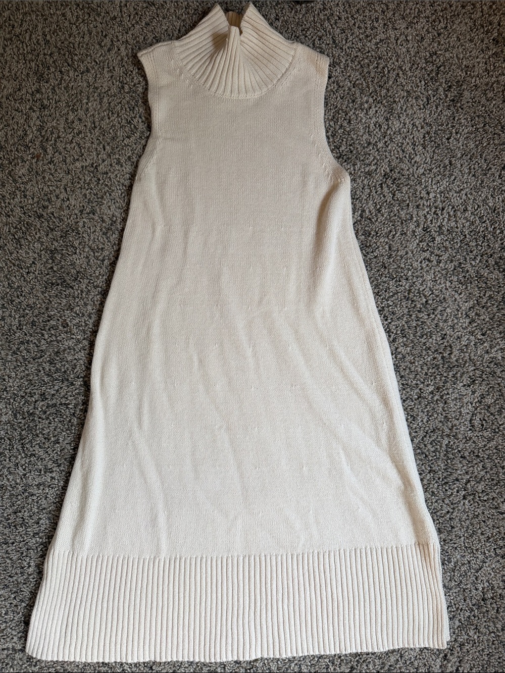 Free Assembly Sleeveless Turtleneck Midi Dress in Cream